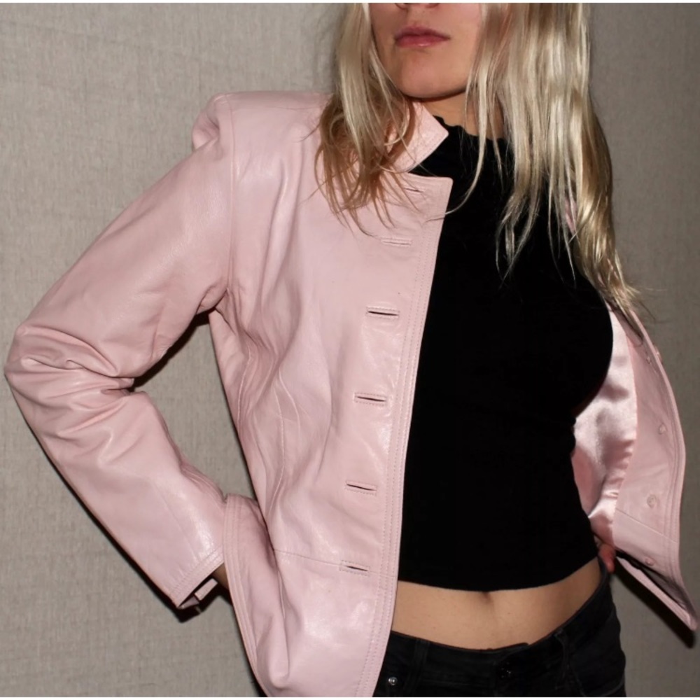 Vintage pink leather jacket